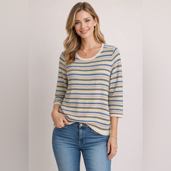 Talbots Sweaters - Talbots size M multi color sweater cotton/rayon blend lightweight. K